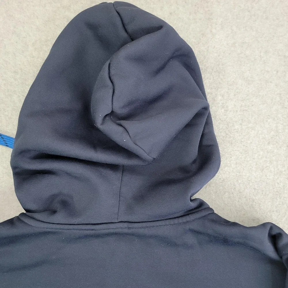 The North Face Hoodie Mens Large Blue Full Zip Fleece Logo High Neck Lined